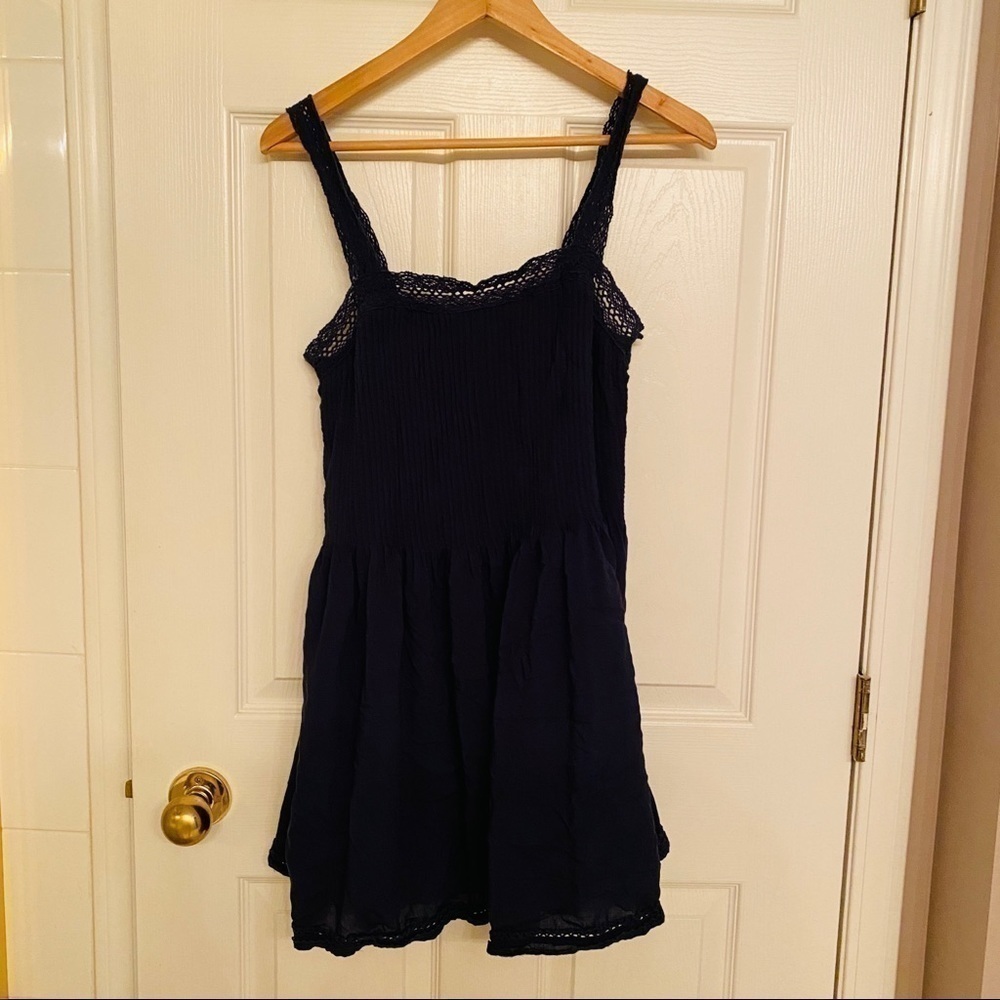 WILFRED Navy Blue Lace Trim Dress - Picture 2 of 7